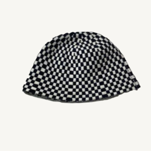 Forever 21 Black & White Checkered Bucket Style Hat Knit